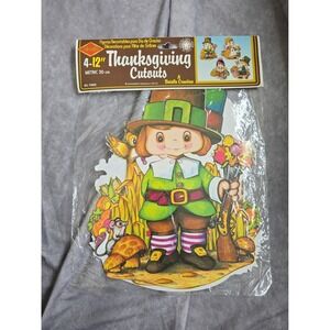 VINTAGE 1978 BEISTLE 4 - 12'' THANKSGIVING TWO SIDED CUTOUT NOS 99803